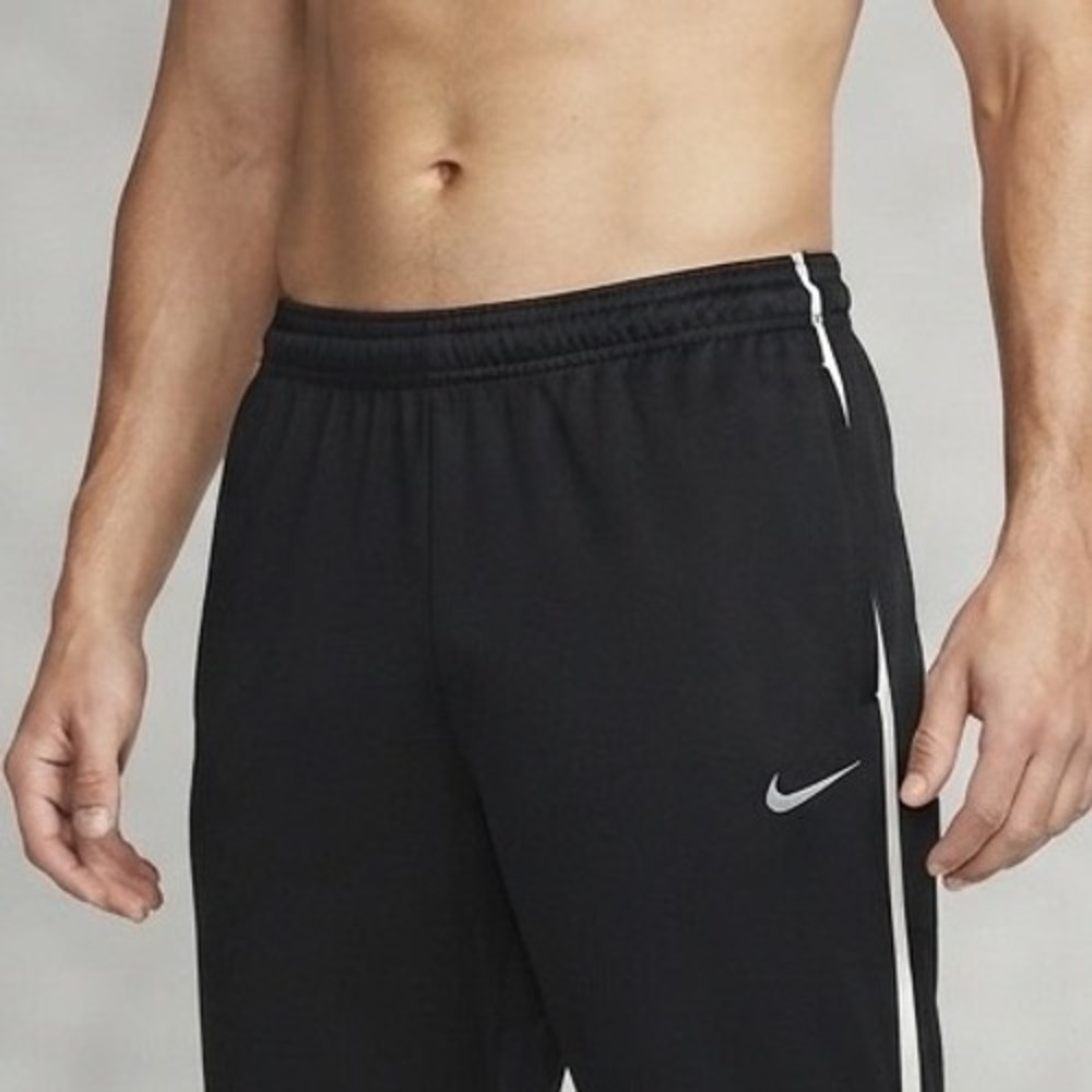 Nike Basketball Mens Track Pants Black White Stripe Ankle Zip Large Y2K